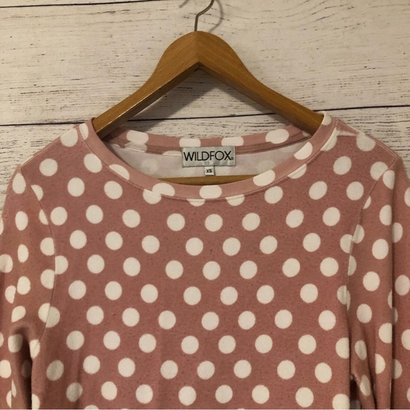 Wildfox Pink Polka Dot Jumper Sweatshirt - Picture 5 of 6